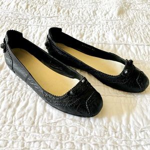Balenciaga Black Leather Flats